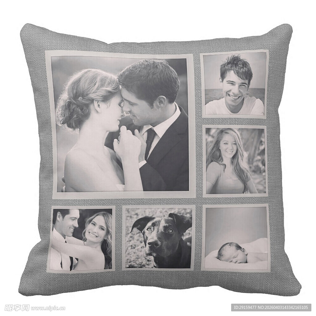 情侣照片拼接定制抱枕