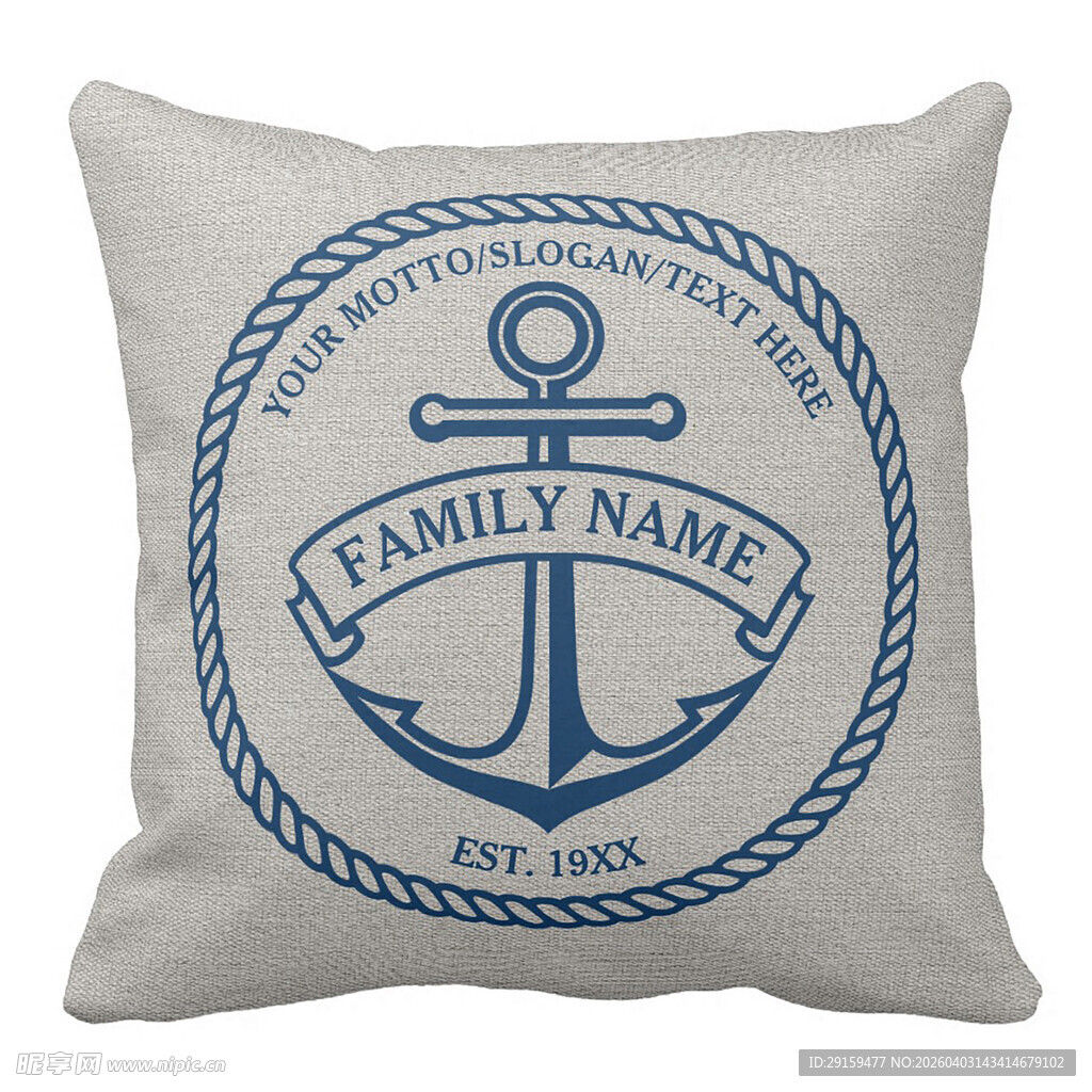 航海风锚图案个性抱枕