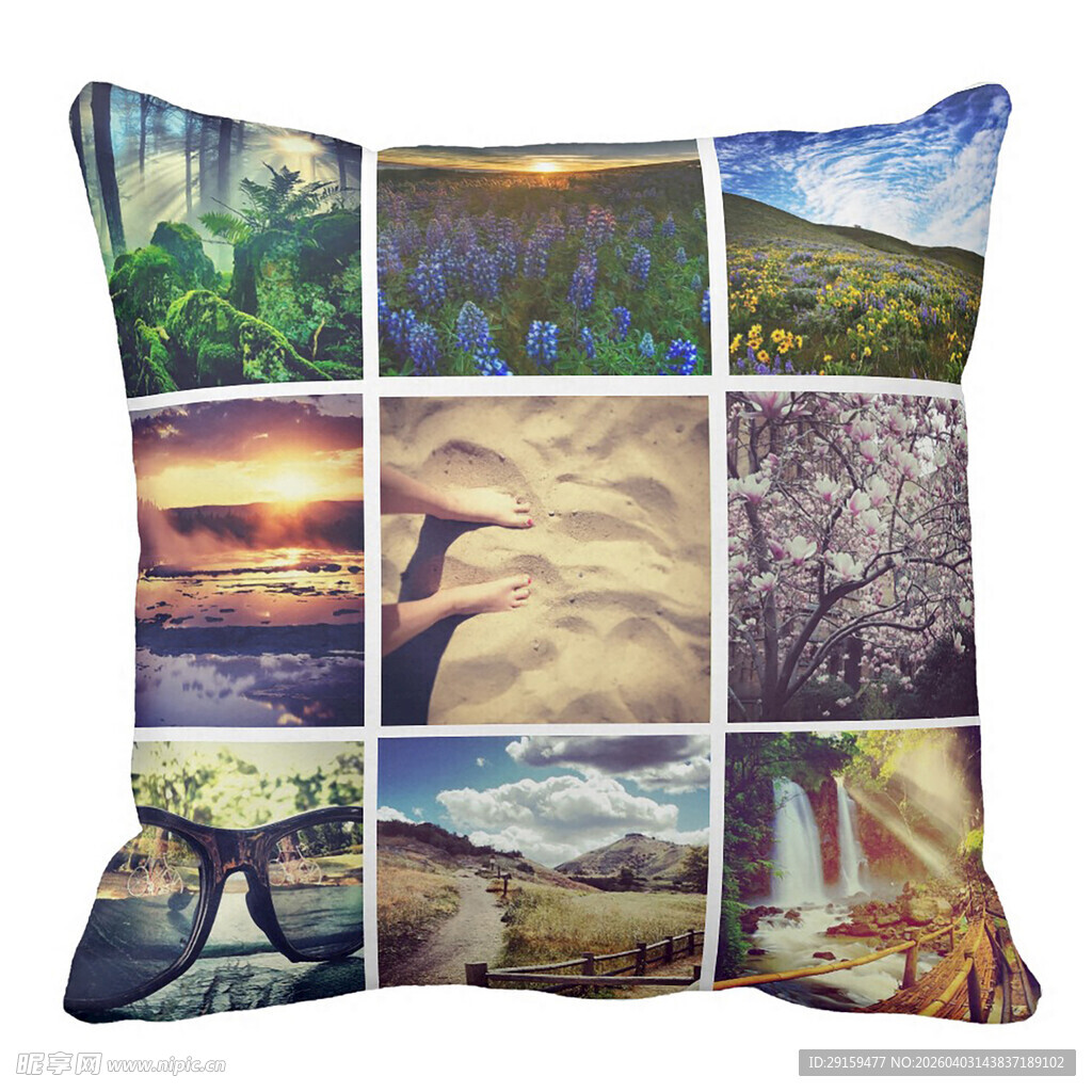 风景拼贴抱枕