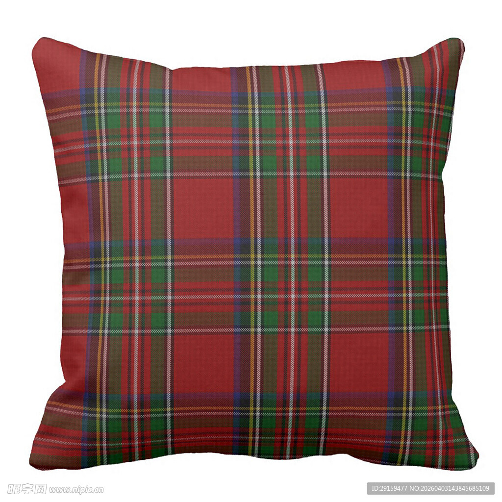 红色格子抱枕