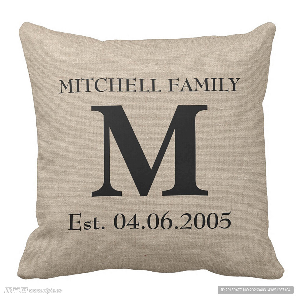 米切尔家族定制字母抱枕