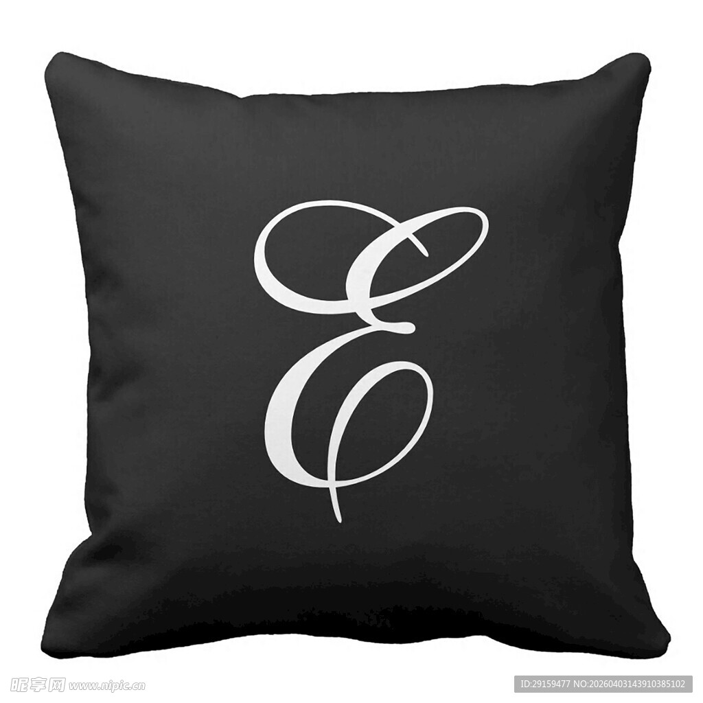 黑色字母装饰抱枕