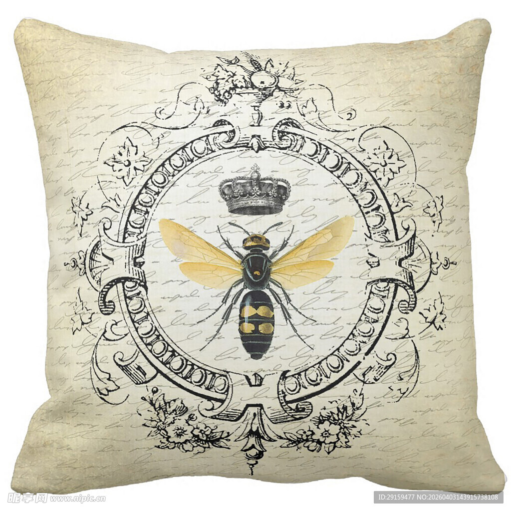 蜜蜂皇冠图案抱枕