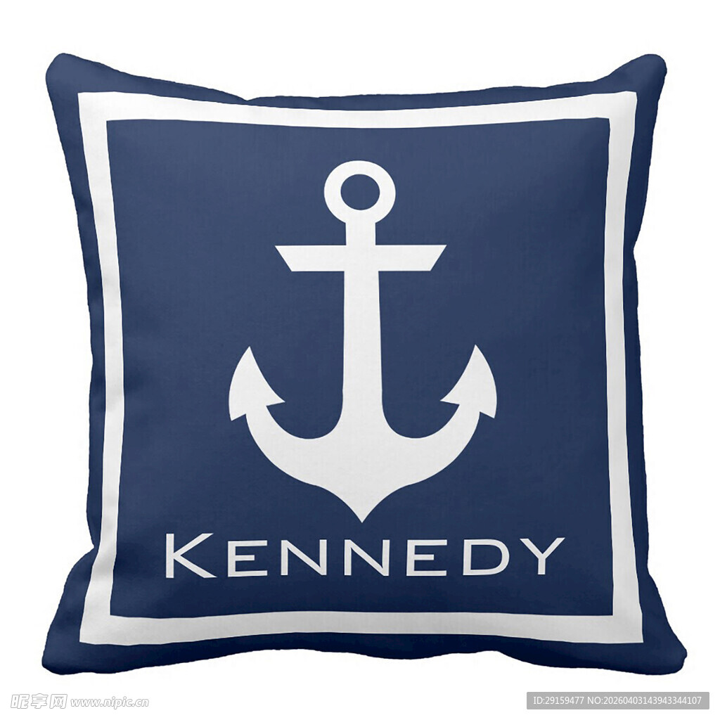锚图案肯尼迪主题抱枕