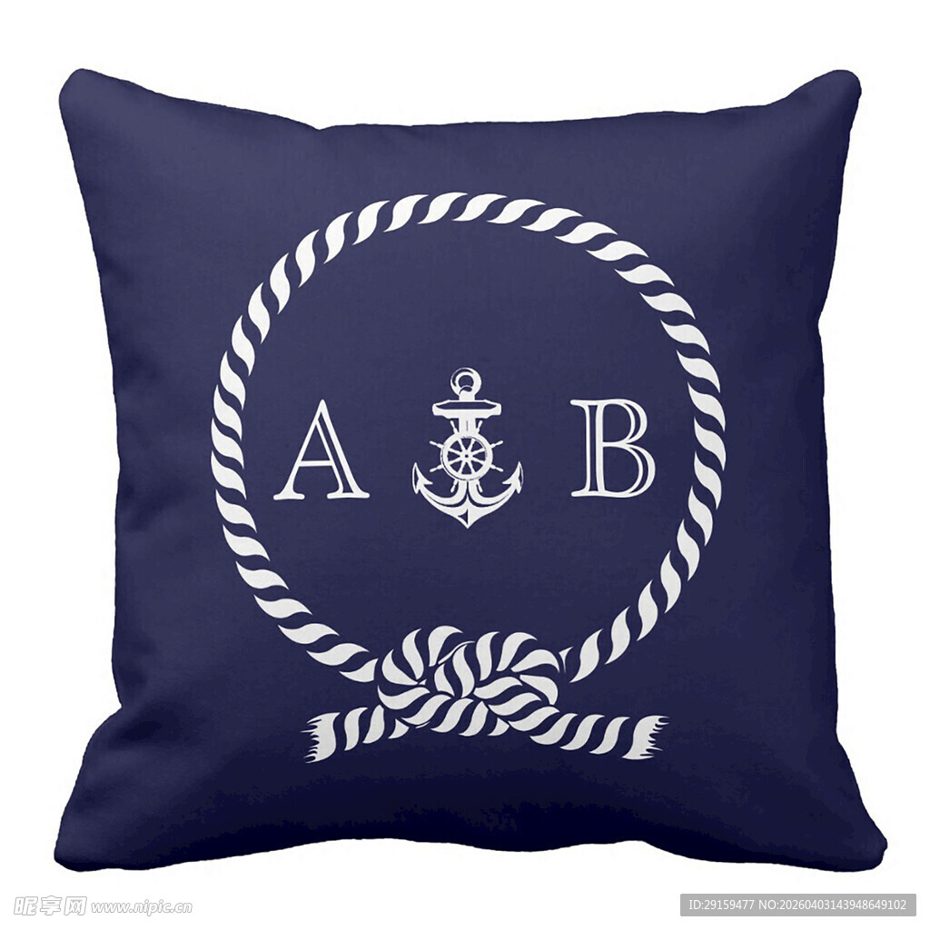 海军风字母装饰抱枕