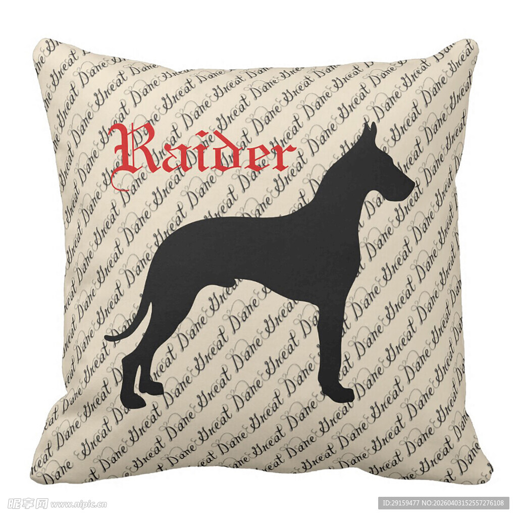 猎犬图案抱枕