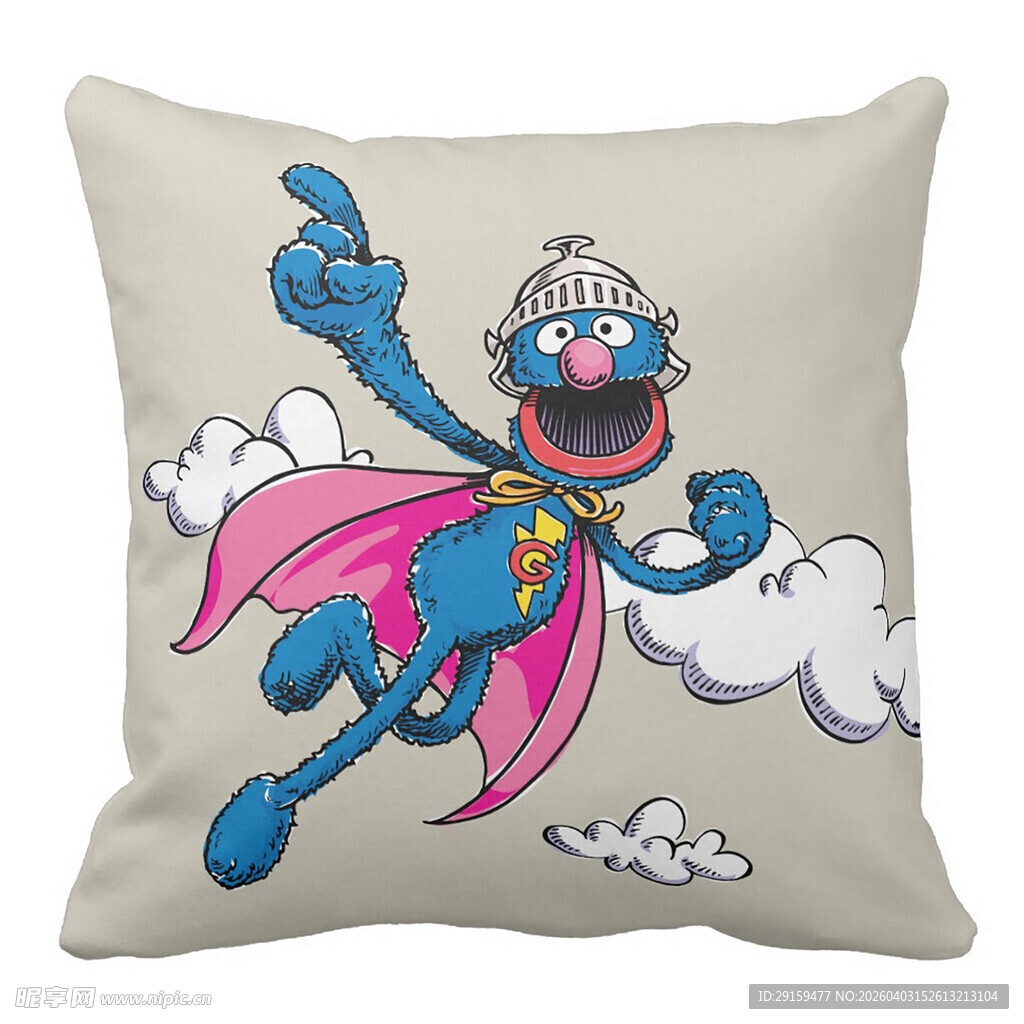 卡通超人芝麻街抱枕