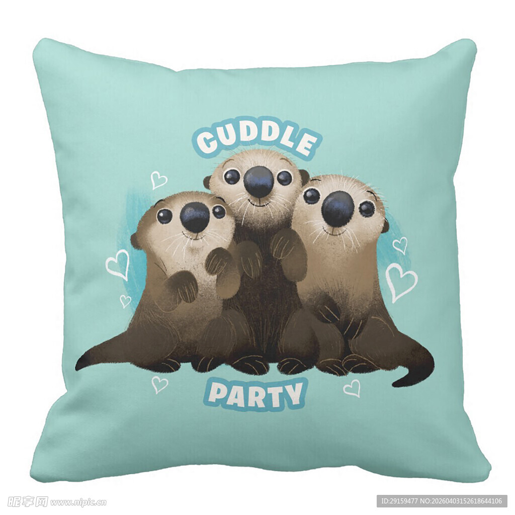 海獭派对主题抱枕