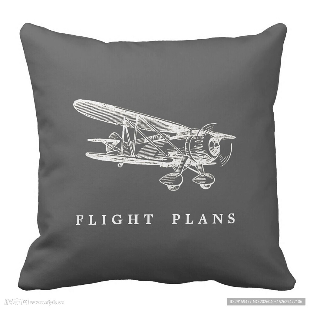 复古飞机图案抱枕