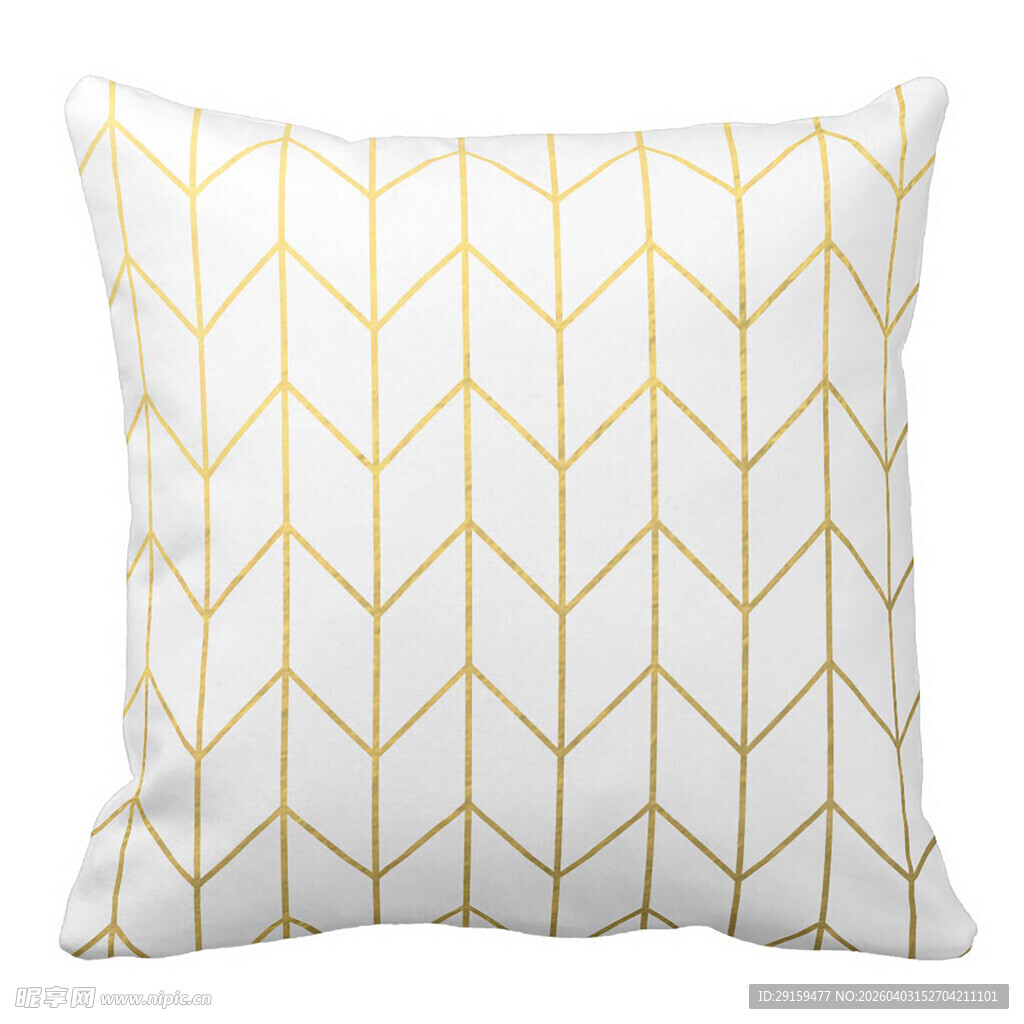 几何线条图案白色抱枕