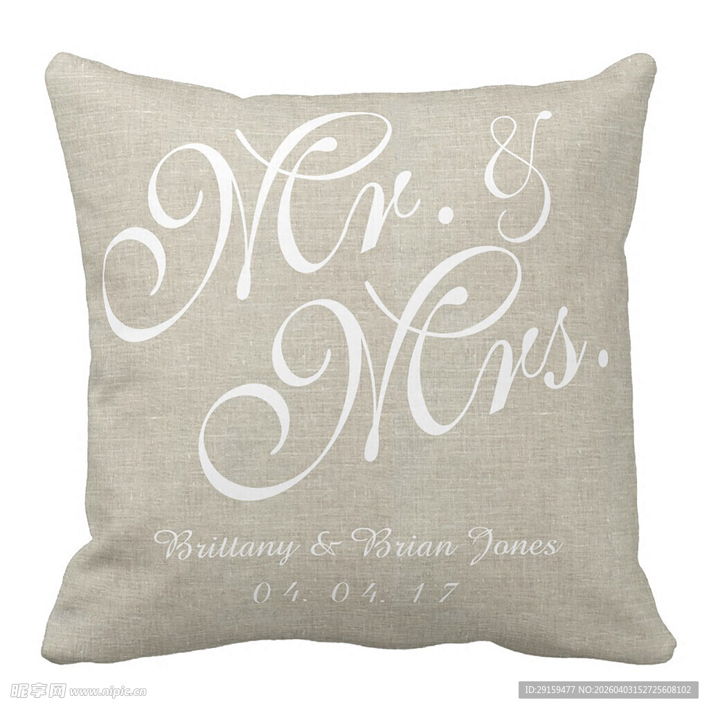 婚礼主题麻布抱枕