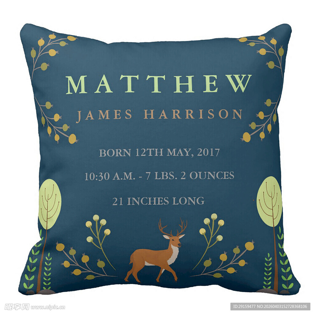 个性化小鹿图案定制抱枕