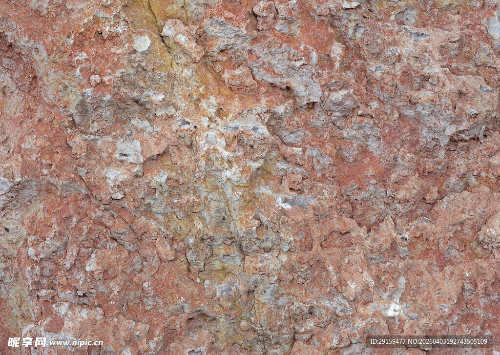 红色纹理岩石表面特写