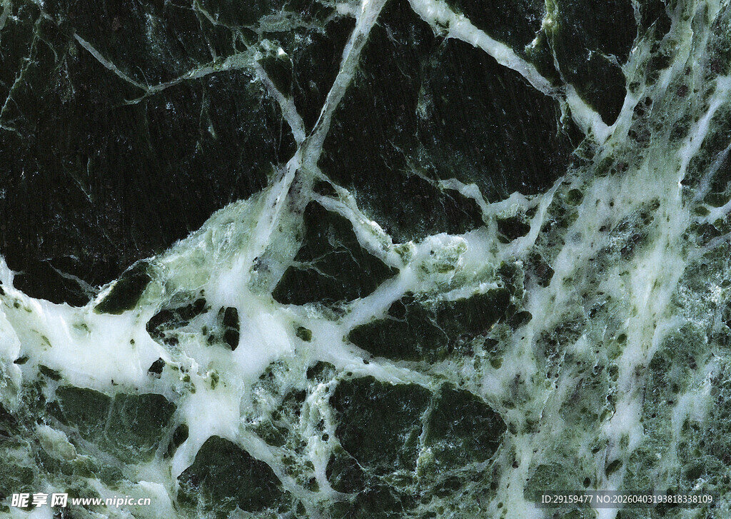 深绿大理石纹理特写