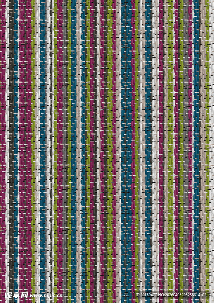 多彩竖条纹织物纹理图案