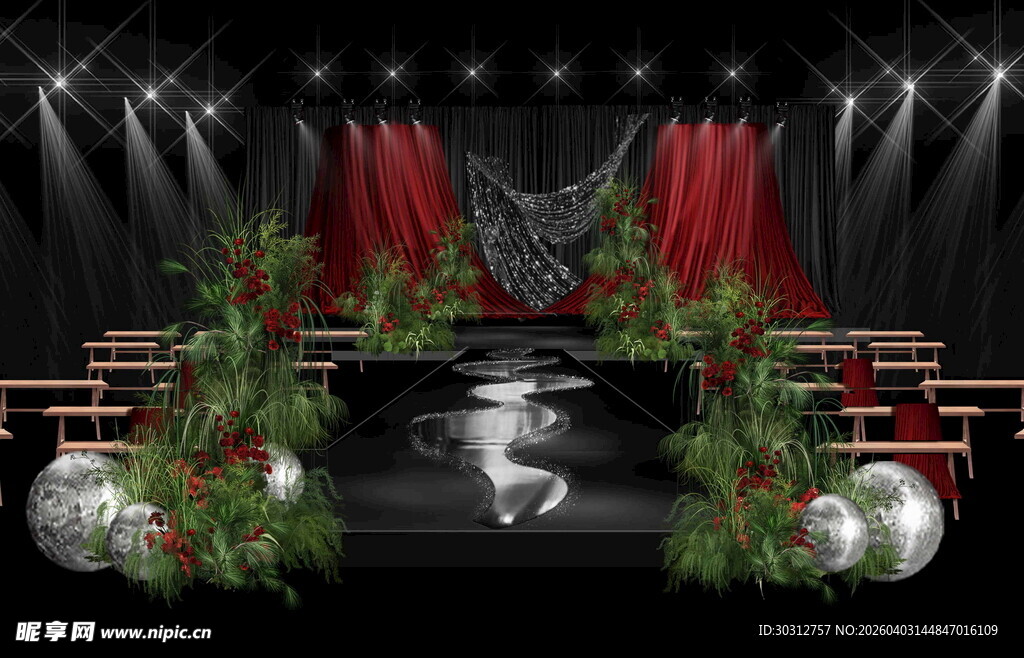 圣诞主题舞台装饰布置