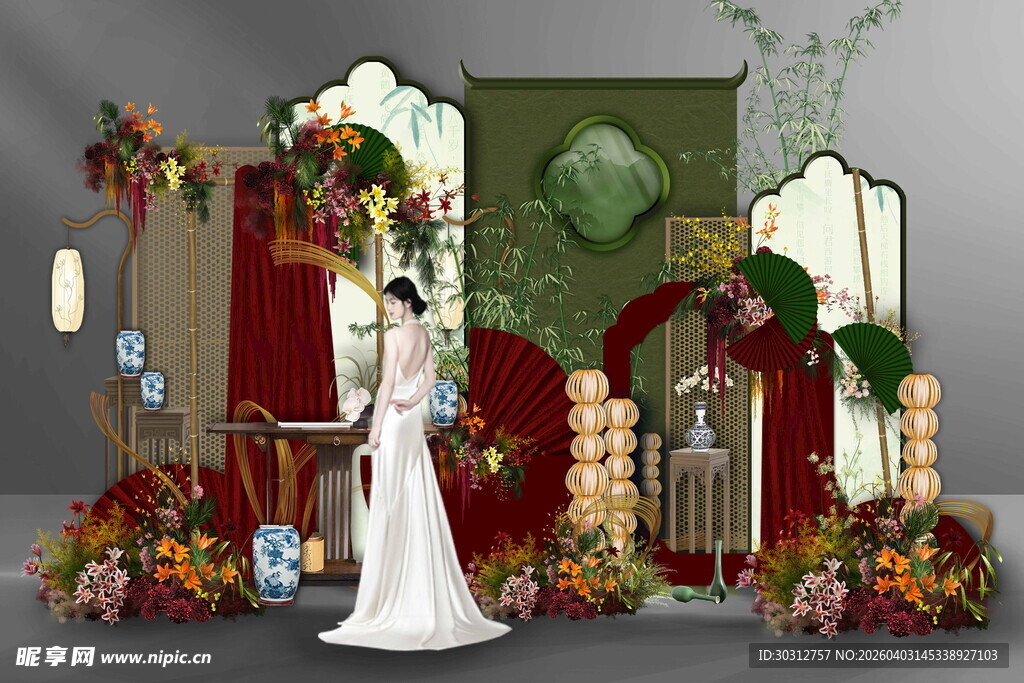 复古风婚礼场景布置