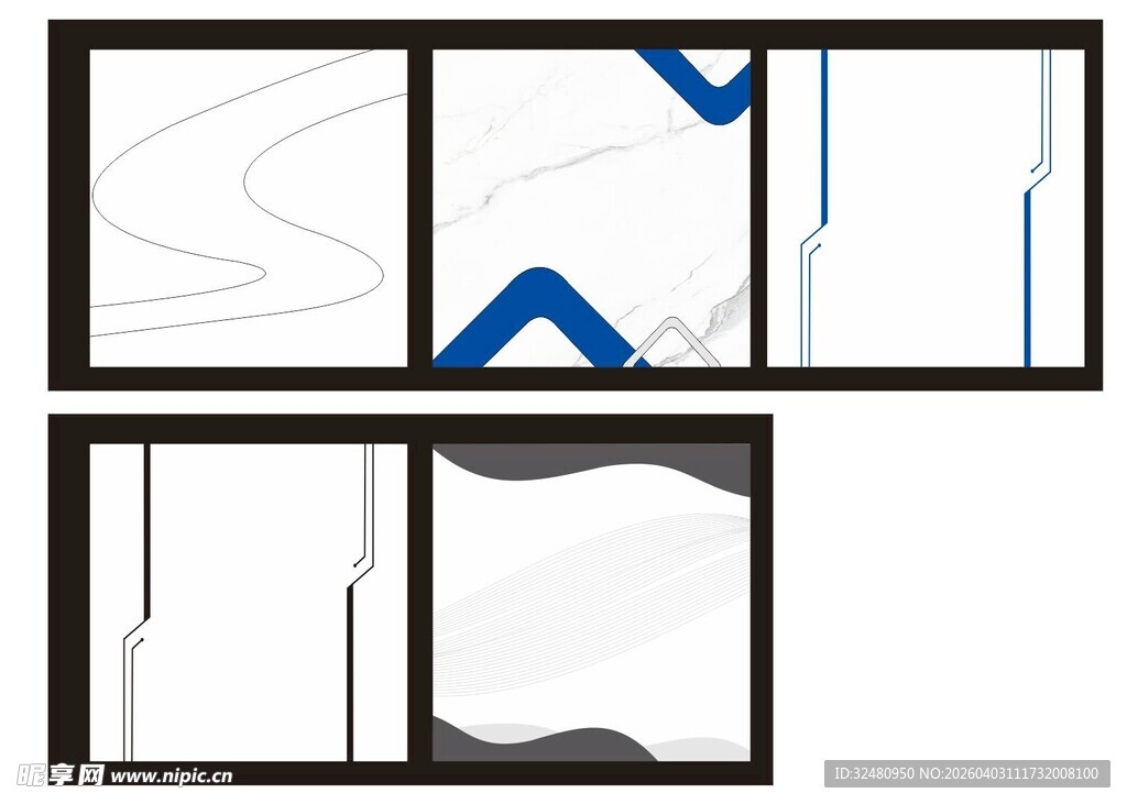简约几何线条装饰图案设计