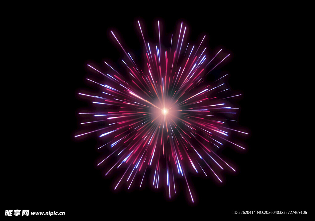 绚丽烟花绽放瞬间