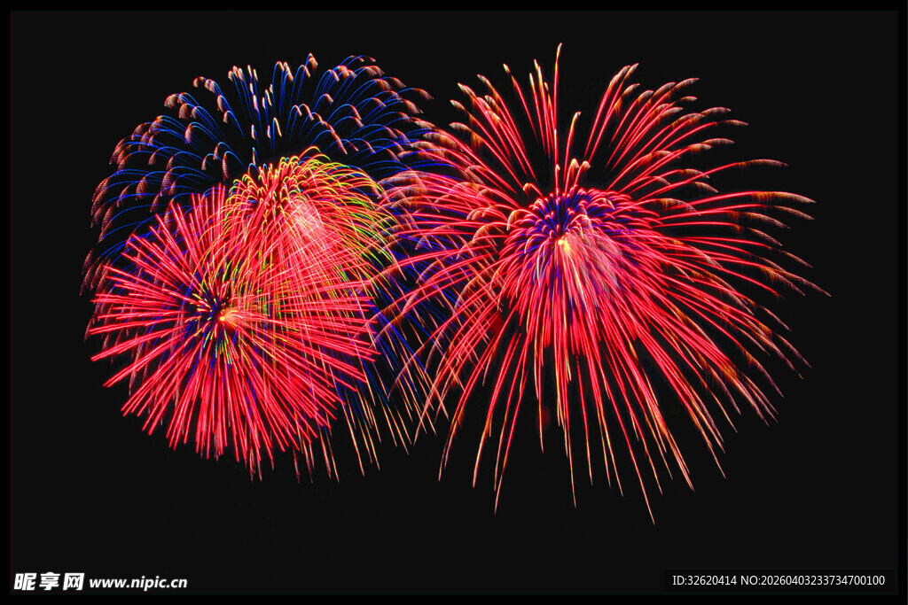 绚丽烟花绽放夜空