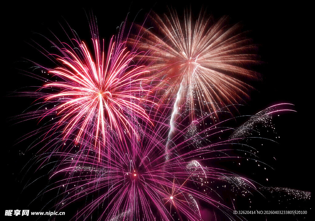 绚丽烟花绽放夜空