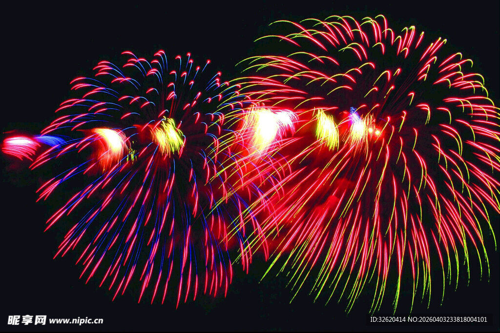 绚丽烟花绽放夜空