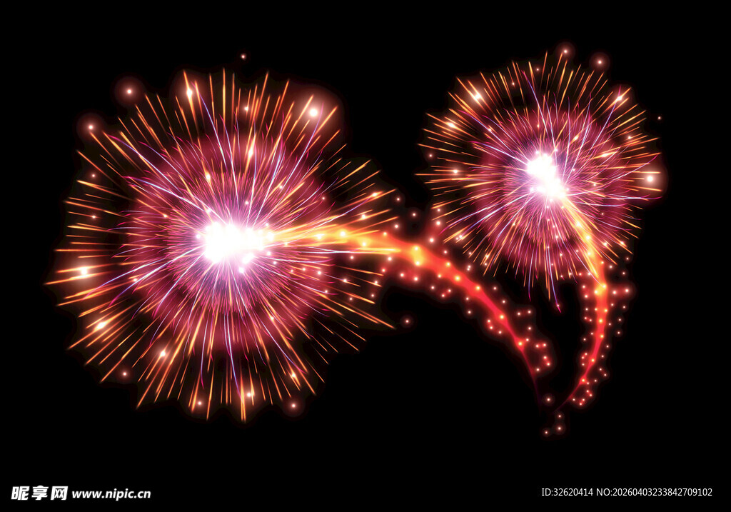 绚丽烟花绽放夜空