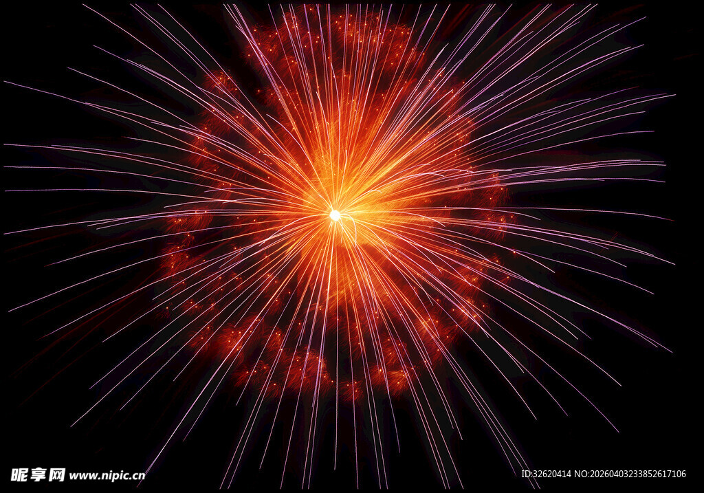 绚丽烟花绽放夜空