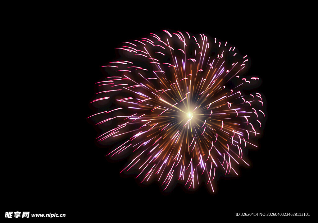 绚丽绽放的空中烟花