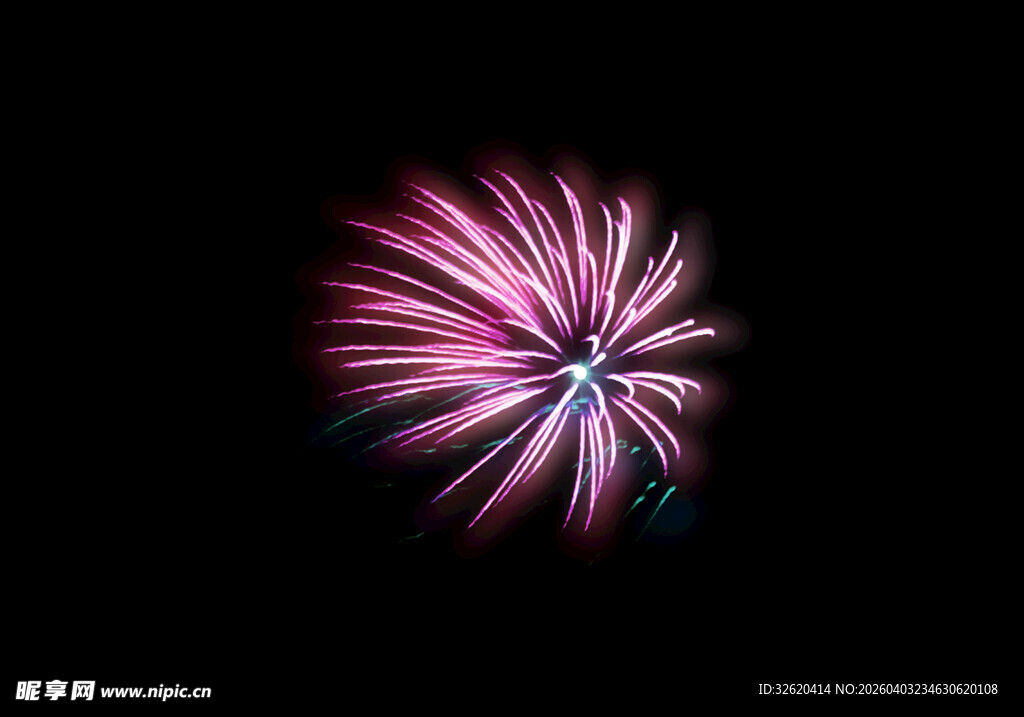 绚丽绽放的彩色烟花