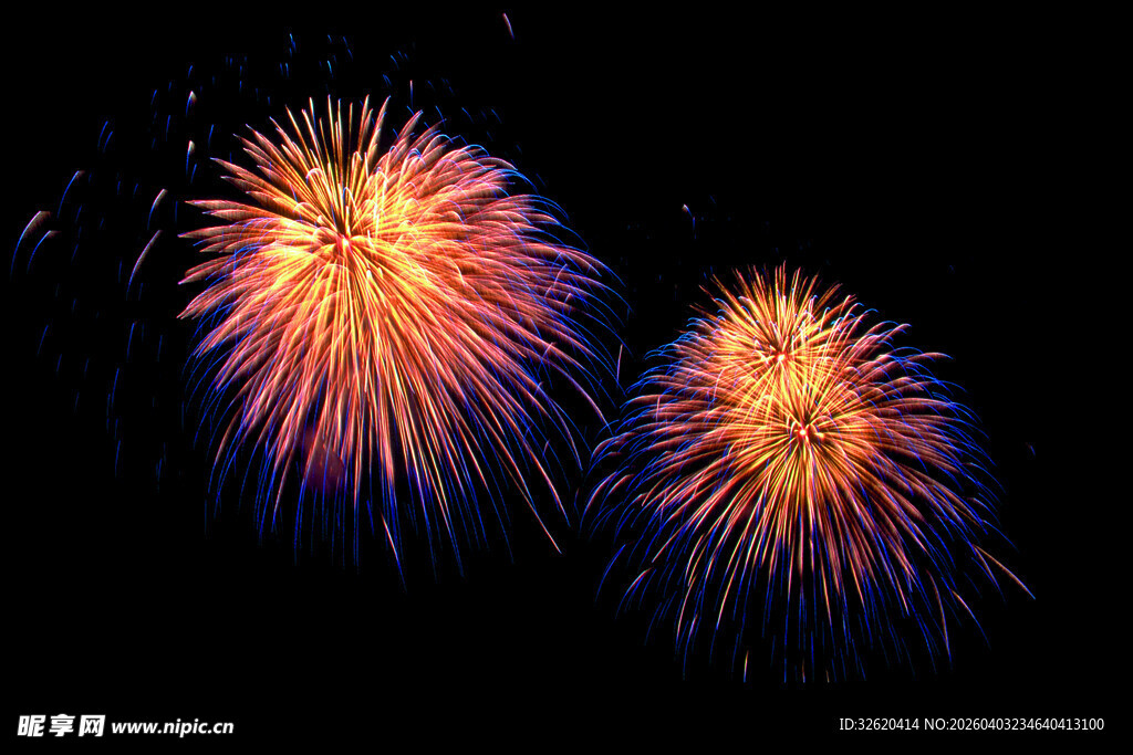 绚丽烟花绽放夜空