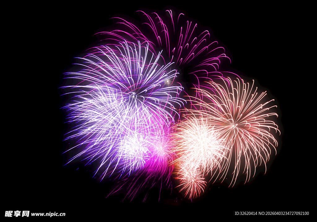 绚丽烟花绽放夜空