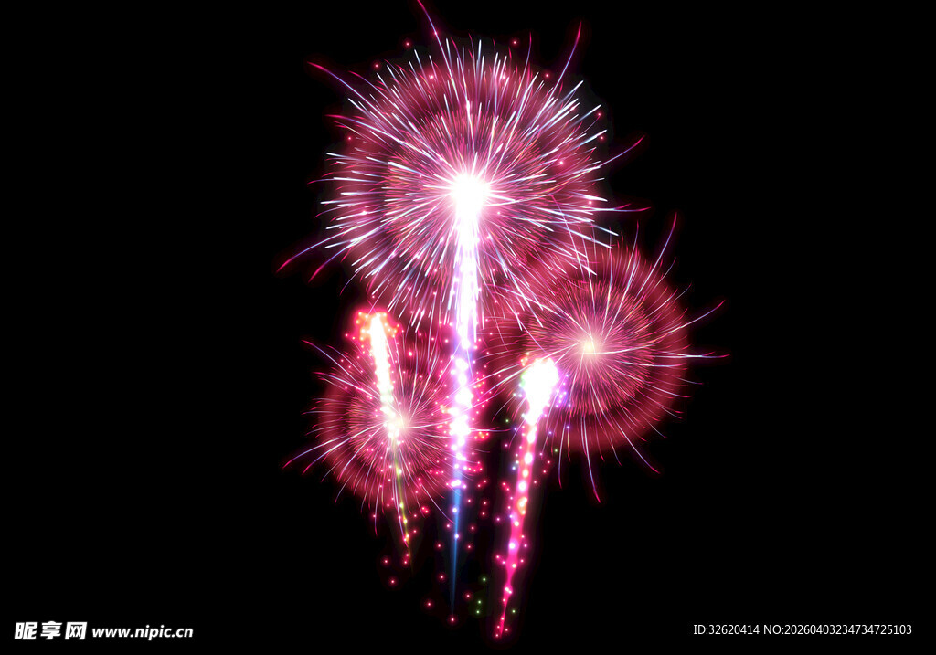 绚丽烟花绽放夜空