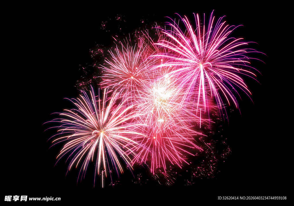 绚丽烟花绽放夜空