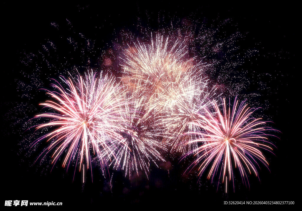 绚丽烟花绽放夜空