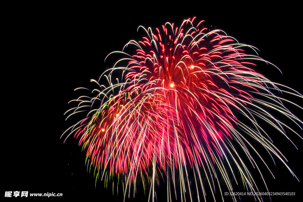 绚丽烟花绽放夜空