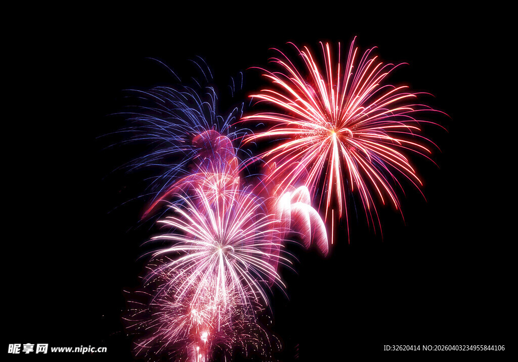 绚丽烟花绽放夜空