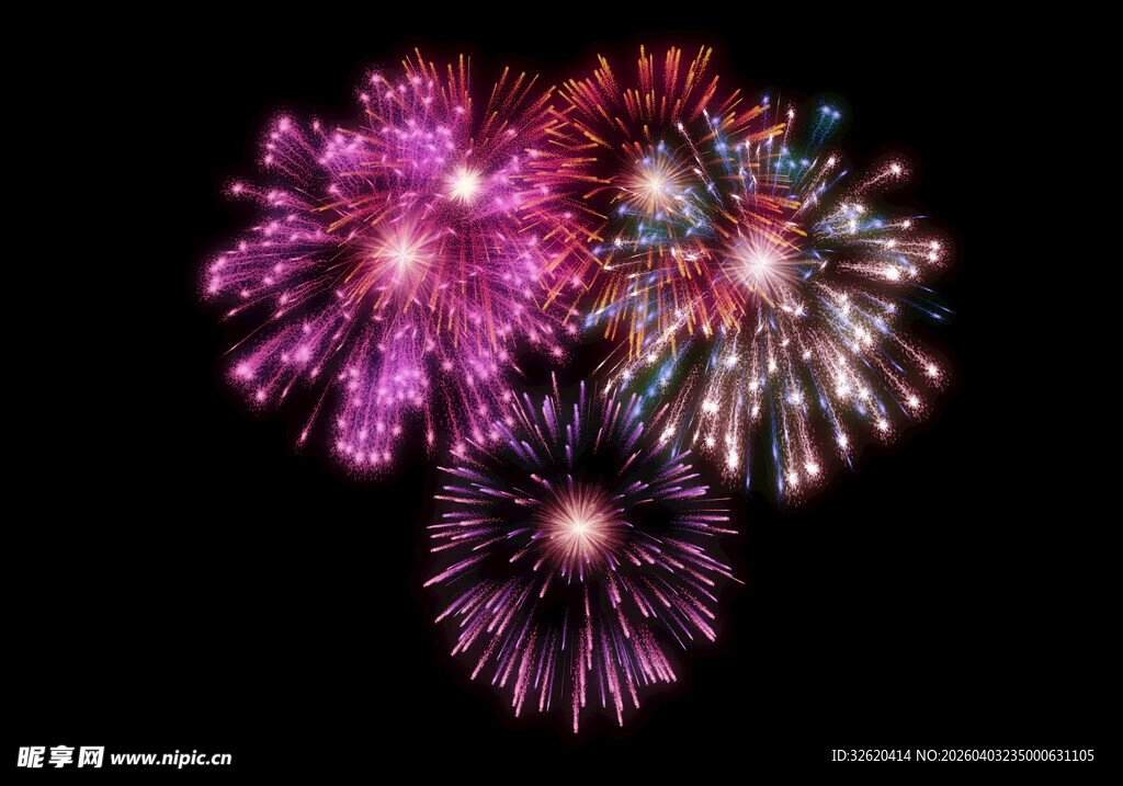 绚丽烟花绽放夜空