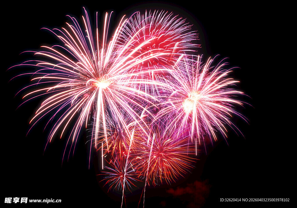 绚丽烟花绽放夜空