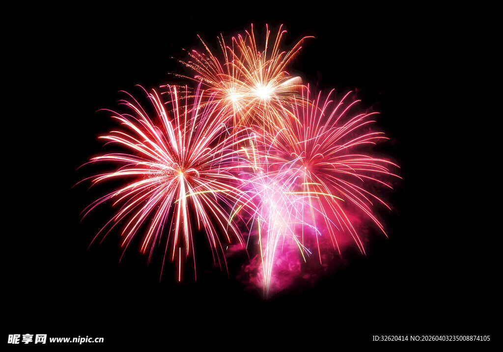 绚丽烟花绽放夜空