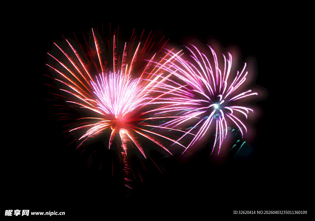 绚丽烟花绽放夜空