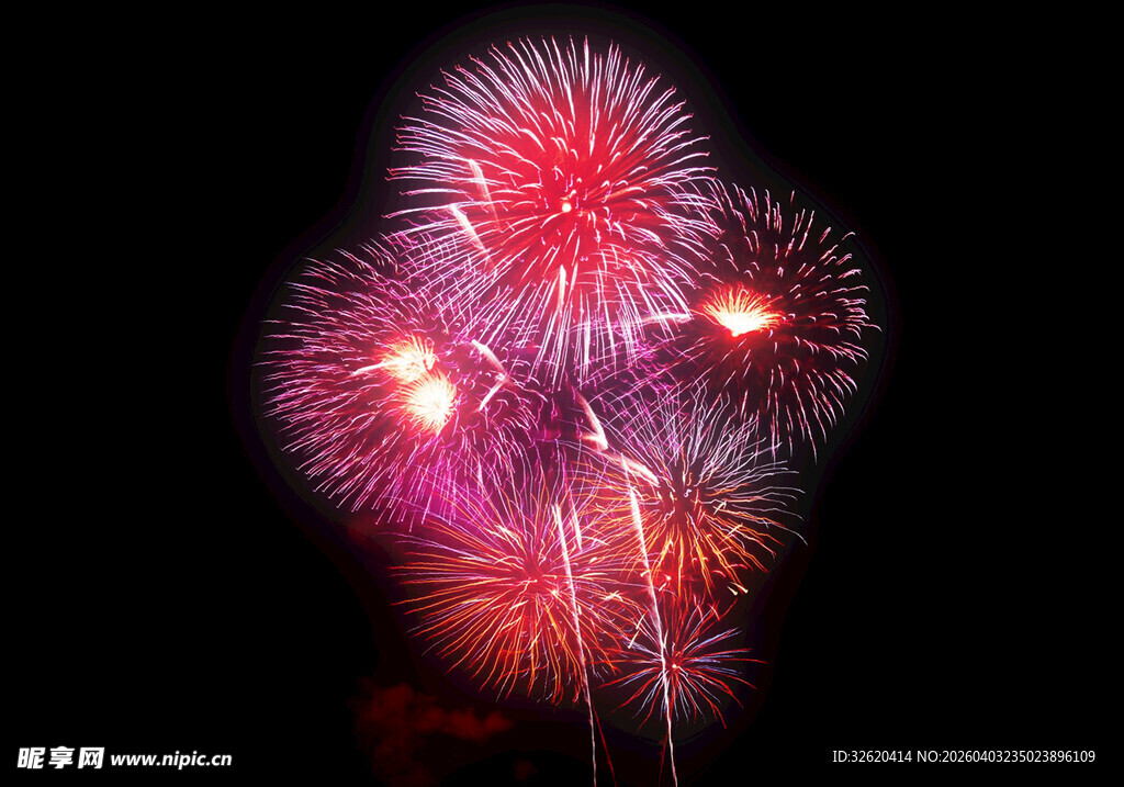 绚丽绽放的多彩烟花