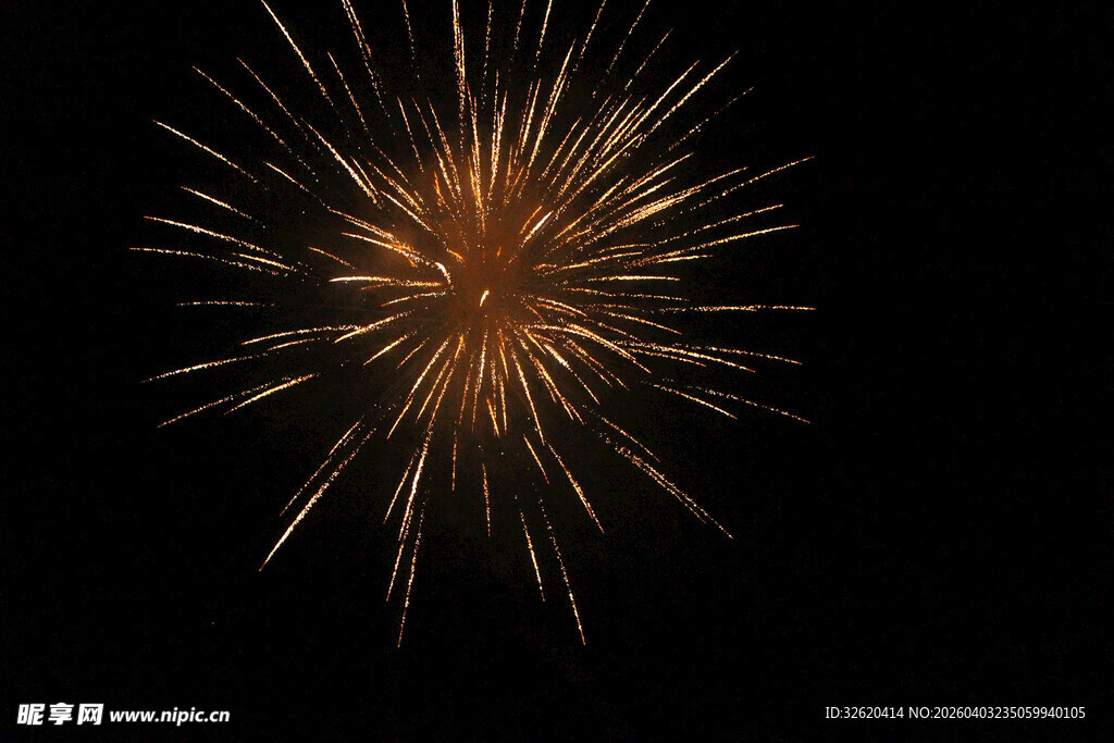 绽放的金色烟花