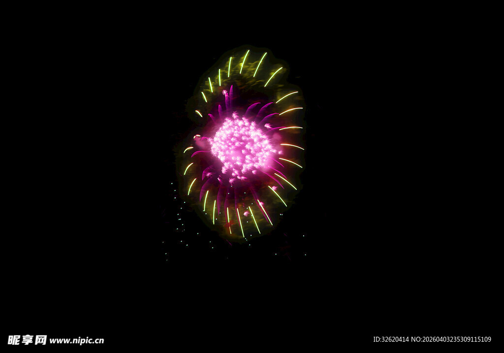 夜空中绽放的绚丽烟花