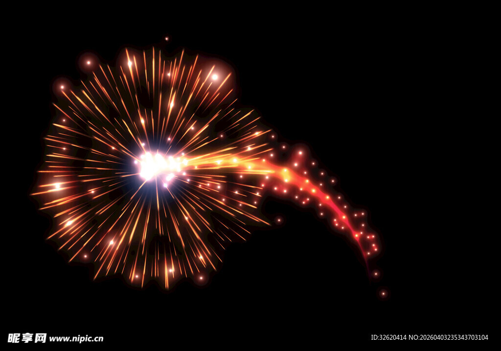 夜空中绚烂的烟花绽放