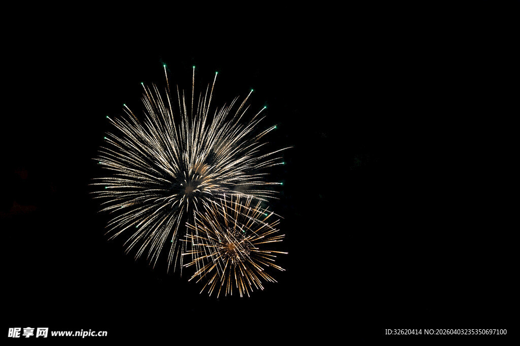 夜空中绚丽绽放的烟花