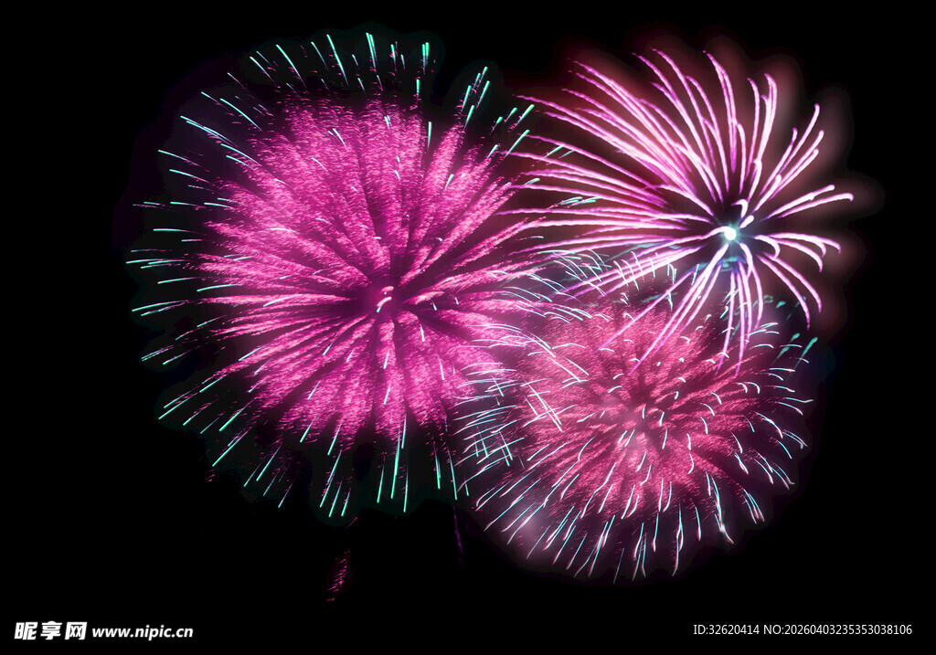 绚丽烟花绽放夜空