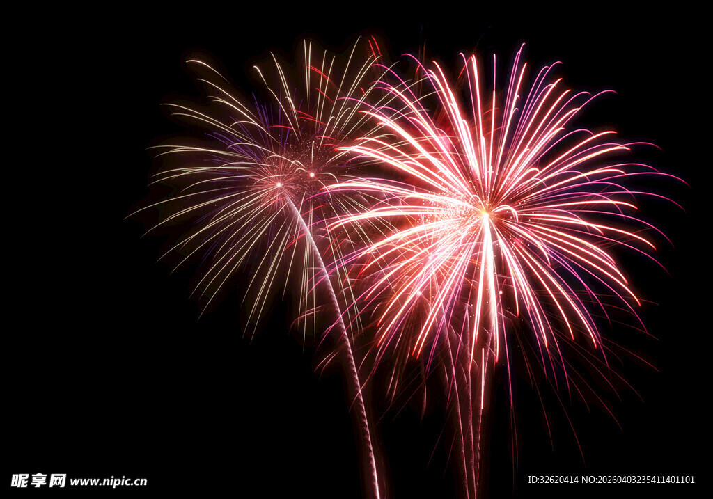 绚丽烟花绽放夜空