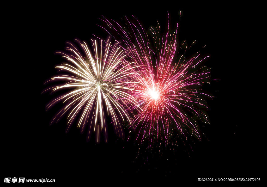 绚丽烟花绽放夜空