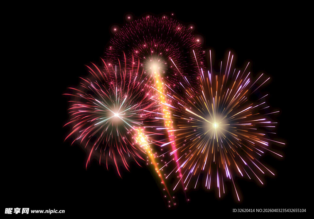 绚丽烟花绽放夜空